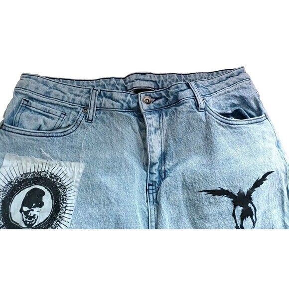 Death Note Denim Jeans Sz 13 Hot Topic Pants Wide Leg Akira VIZ MEDIA Anime Art - Picture 11 of 13